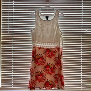 White and floral dress